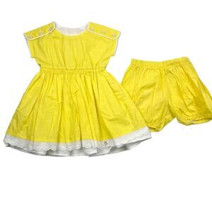 Bijou Sauvage Yellow Dress & Bloomers Set